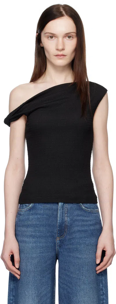 RAG & BONE BLACK LOU OFF SHOULDER BLOUSE