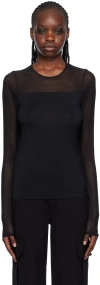 Rag & Bone Black Luca Long Sleeve T-shirt In Black