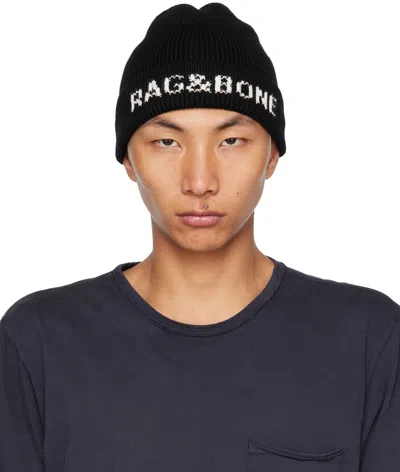 Rag & Bone Black Margo Beanie In Blackmult