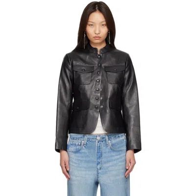 Rag & Bone Black Mercer Leather Blazer