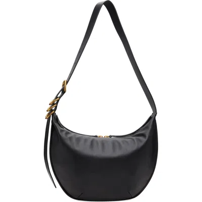 Rag & Bone Black Mercer Medium Leather Shoulder Bag In Black Silver