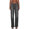 Rag & Bone Miramar Fleece Pull On Wide Leg Sweatpant Jeans In Washed Black In Black