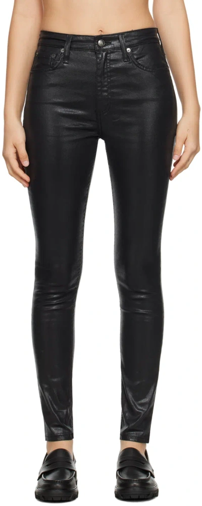Rag & Bone Black Nina Jeans In Coatedblk