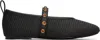 Rag & Bone Black Spire Straw Mary Jane Ballerina Flats