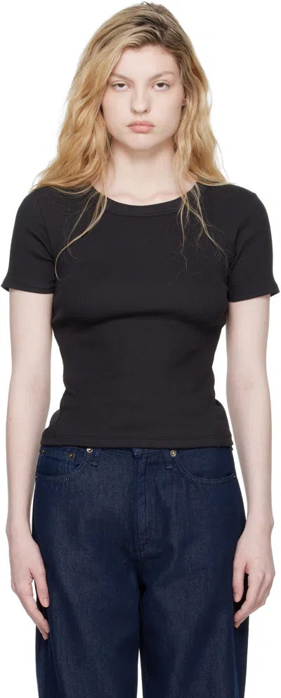 Rag & Bone Black 'the Essential Ribbed' T-shirt