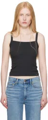 Rag & Bone Black 'the Slub Square Neck' Tank Top