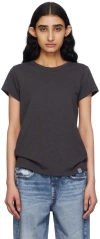 Rag & Bone Black 'the Slub' T-shirt In Charcoal
