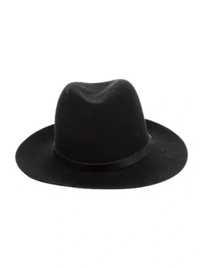 Pre-owned Rag & Bone Black Wool  Panama Hat.