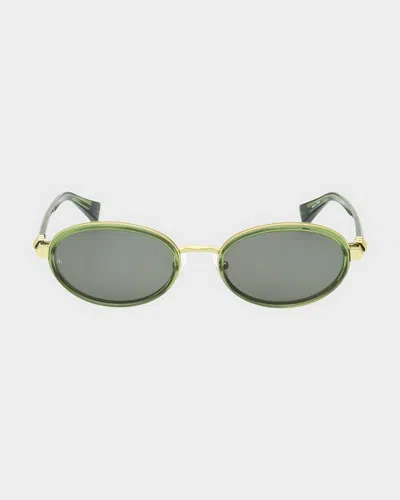 Rag & Bone Blair Oval Sunglasses In Green
