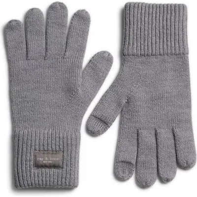 Rag & Bone Blake Ribbed Gloves In Grey