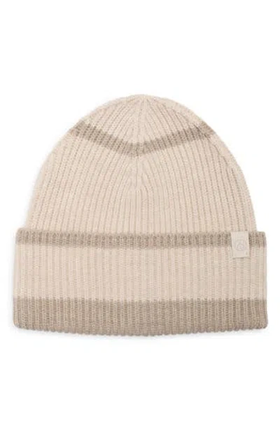 Rag & Bone Blake Stripe Wool Blend Beanie In Brown
