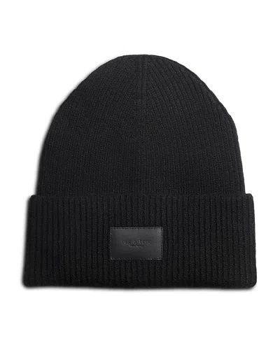 Rag & Bone Blake Wool Blend Beanie In Black
