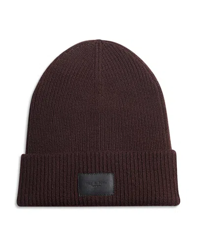 Rag & Bone Blake Wool Blend Beanie In Brown