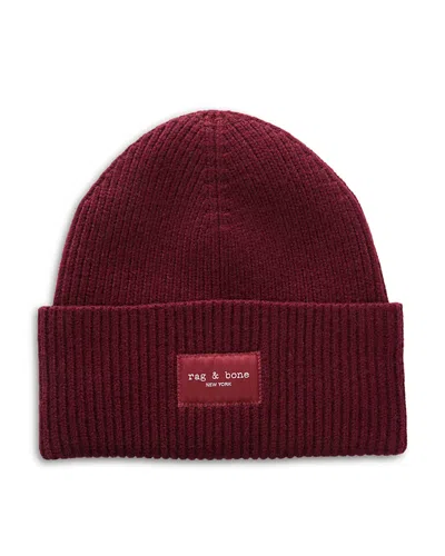 Rag & Bone Blake Wool Blend Beanie In Burgundy