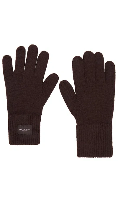 Rag & Bone Blake Wool Blend Gloves In Brown