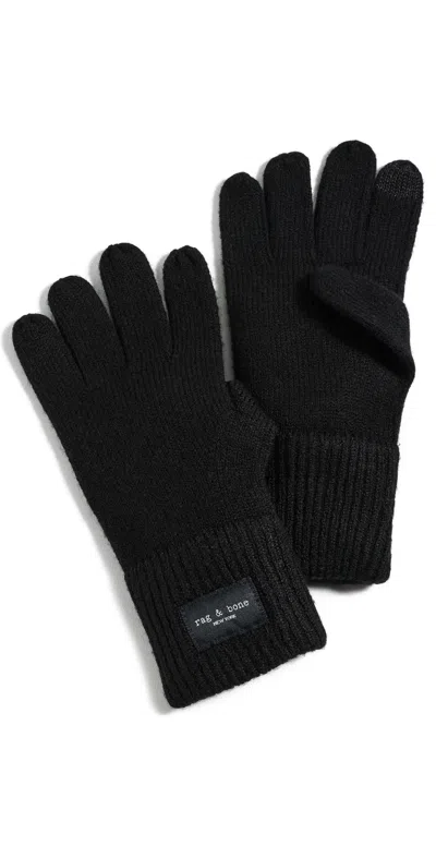 Rag & Bone Blake Wool Blend Tech Gloves Black