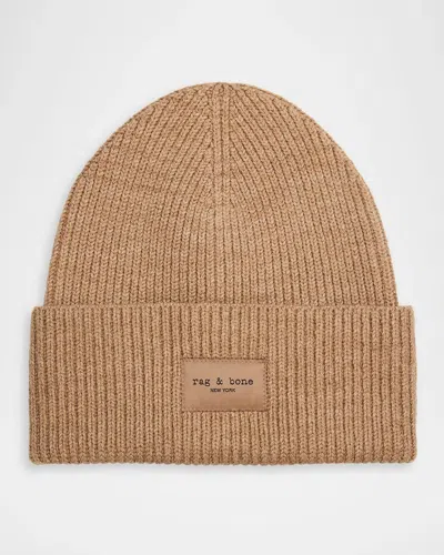 Rag & Bone Blake Wool-blend Beanie In Brown
