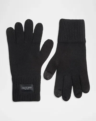 Rag & Bone Blake Wool-blend Tech Gloves In Gray