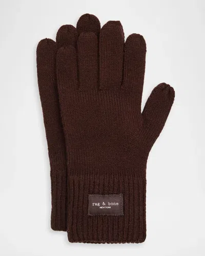 Rag & Bone Blake Wool-blend Tech Gloves In Brown