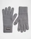 Rag & Bone Blake Wool-blend Tech Gloves In Grey