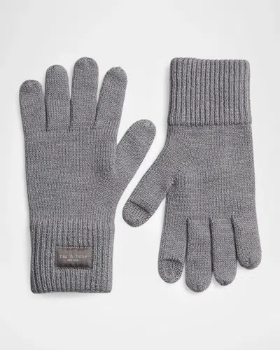 Rag & Bone Blake Wool-blend Tech Gloves In Grey