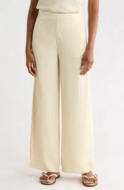 Rag & Bone Blanca High Waist Wide Leg Satin Pants In White