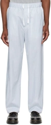Rag & Bone Blue & White Bradford Trousers In Blustripe