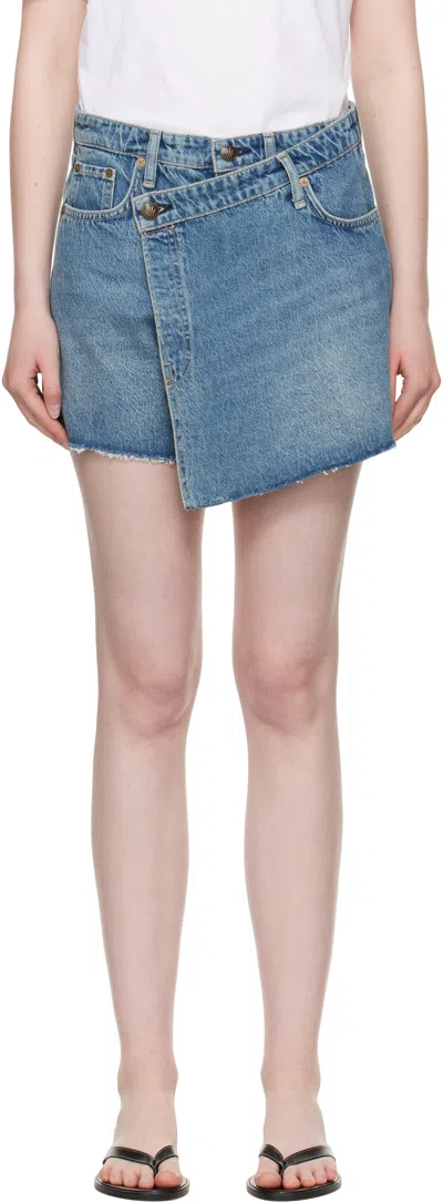 Rag & Bone Blue Belinda Denim Mini Skort
