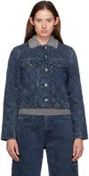 Rag & Bone Blue Cora Quilted Denim Jacket In Karinaqltd