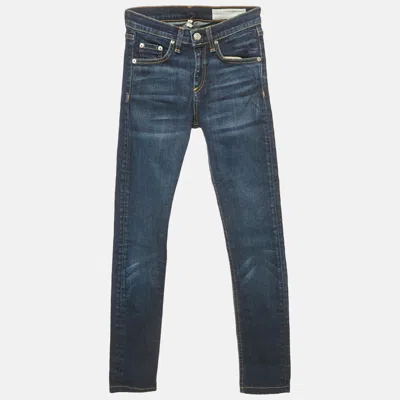 Rag & Bone Blue Denim High Rise Skinny Jeans S Waist 24"