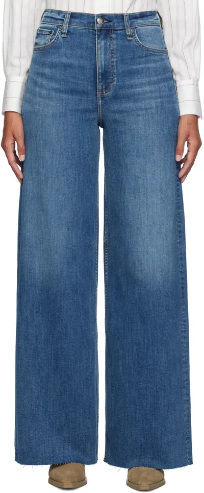Rag & Bone Blue Flexi Sofie Wide-leg Jeans In Willow