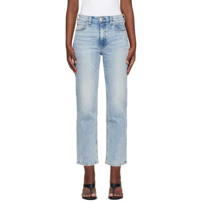 Rag & Bone Blue Harlow Ankle Straight Jeans