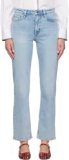 Rag & Bone Blue Harlow Full Length Straight Jeans In Bloomfield