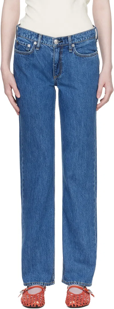 Rag & Bone Blue Harlow Full Straight Jeans