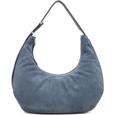 Rag & Bone Blue Hudson Large Suede Bag In Dusty Blue