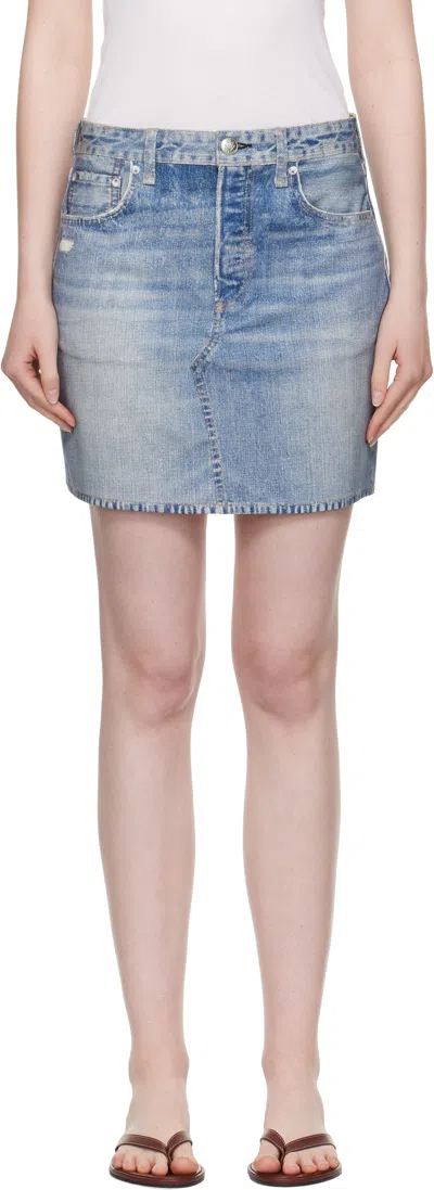 RAG & BONE BLUE MIRAMAR PONTE MINISKIRT