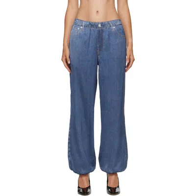Rag & Bone Blue Miramar Satin Bubble Lounge Pants In Jasper