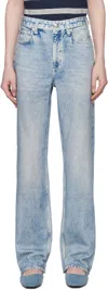 Rag & Bone Blue Ultra Featherweight Logan Wide-leg Jeans In Riverly