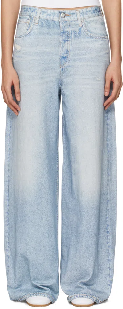 Rag & Bone Blue Miramar Terry Sofie Ankle-length Lounge Pants In Meadowblue