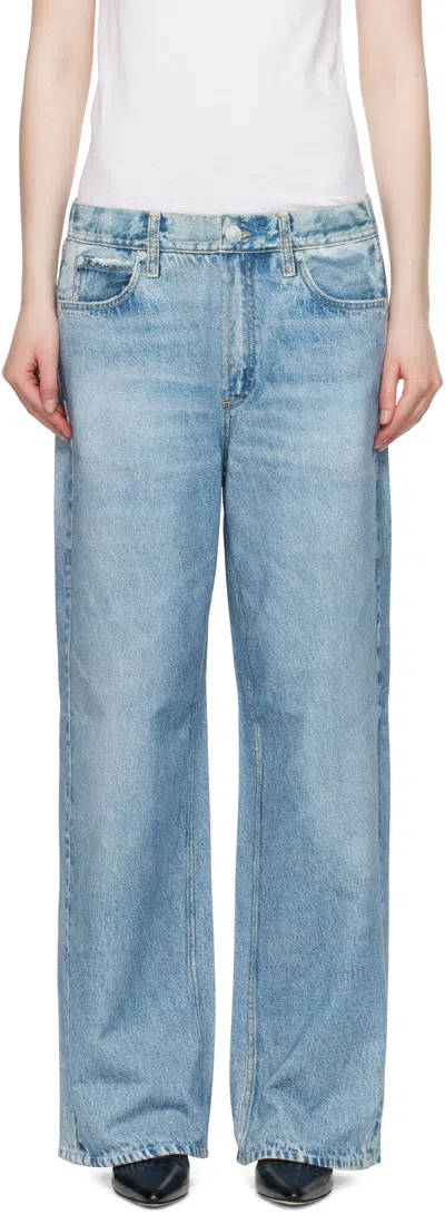 Rag & Bone Womens Valentina Scarlet Miramar Terry Wide-leg Cotton-jersey Trousers In Blue