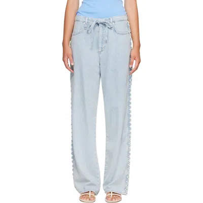 Rag & Bone Blue Phoebe Drawstring Wide-leg Jeans