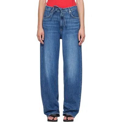 Rag & Bone ブルー Phoebe ドローストリング ワイドレッグジーンズ In Floyd