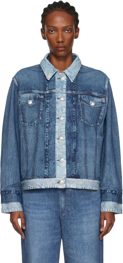 Rag & Bone Blue Rb Miramar Oversized Combo Trucker Jacket