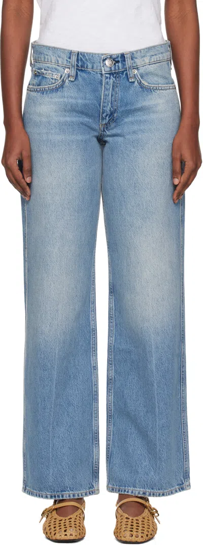 Rag & Bone Blue Saige Relaxed Straight Jeans