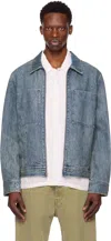 Rag & Bone Blue Simon Garage Denim Jacket In Black