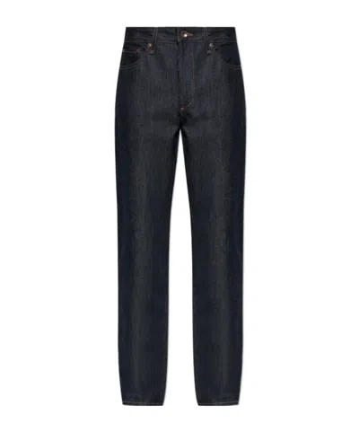 Rag & Bone Blue Straight-leg Jeans In Black