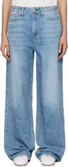 Rag & Bone Blue 'the Logan' Mid-rise Wide Leg Jeans In Audrey