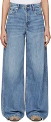Rag & Bone Blue 'the Sofie' High-rise Ultra Wide Jeans In Beverly