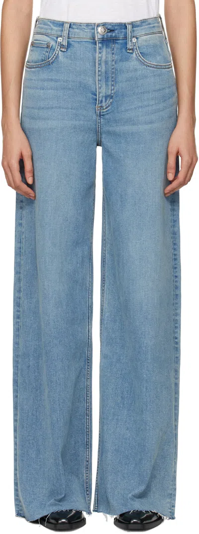 Rag & Bone Blue 'the Sofie' High-rise Ultra Wide Jeans In Whitney