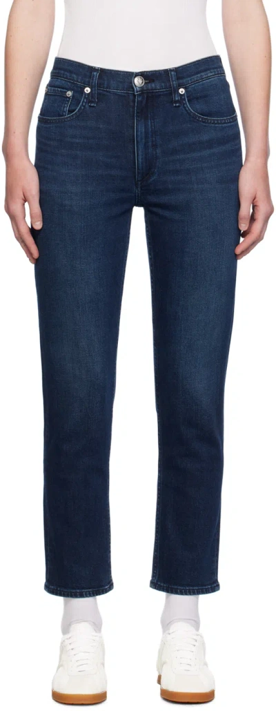 Rag & Bone Blue Wren Ankle Slim Jeans In Ella